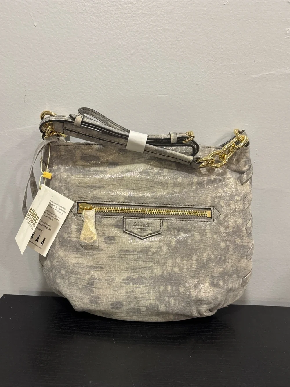 Aimee Kestenberg Metallic iridescent  crossbody purse Gold Hardware new bag